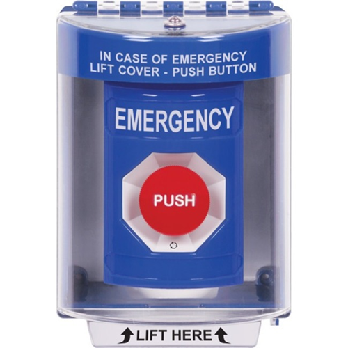 Safety Technology SS2471EM-EN Stopper Station, Turn-to-Reset, Cover w/o Horn, Surface Mount, Emergency, Blue