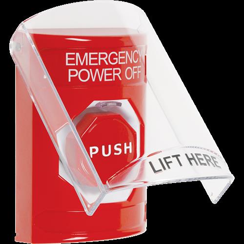 Safety Technology Red Momentary Stopper Station With Shield Emergenc