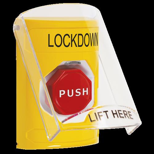 Safety Technology Yellow Key To Reset Stopper Station With Shield Lo