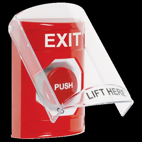 Safety Technology Red Turn To Reset Stpr St W/Shield 'exit'-English