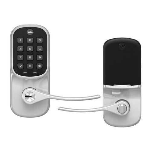 Pushbutton NO Radio-Lever Satin Nickel