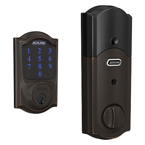 Schlage Connect Smart Deadbolt with Camelot Trim, Z-Wave Plus Enabled