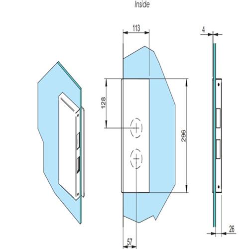 SALTO KS Strike Plate for XS4 Original Glass, RHR CEGDRRIM