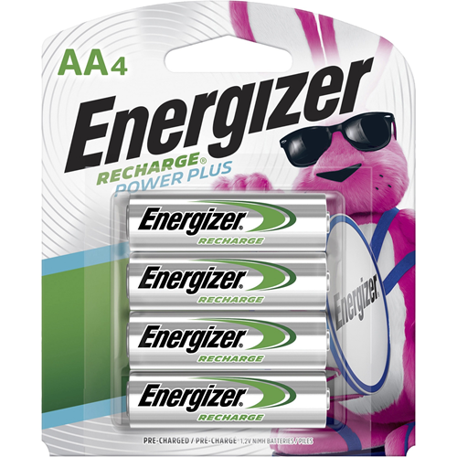 Energizer Recharge Power Plus Rechargeable AA Batteries, 4 Pack