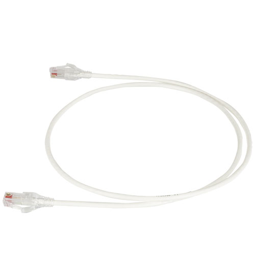 Ortronics 28awg Reduced Diameter CAT 6 Channel Cord, White, 10'