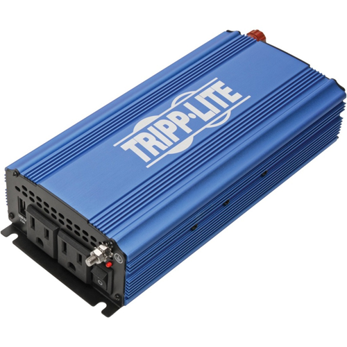 Tripp Lite 750W Compact Power Inverter Mobile Portable 2 Outlets 1 USB Port