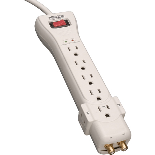 Tripp Lite Surge Protector Power Strip 120V 7 Outlet Coax 7' Cord 2160 Joules