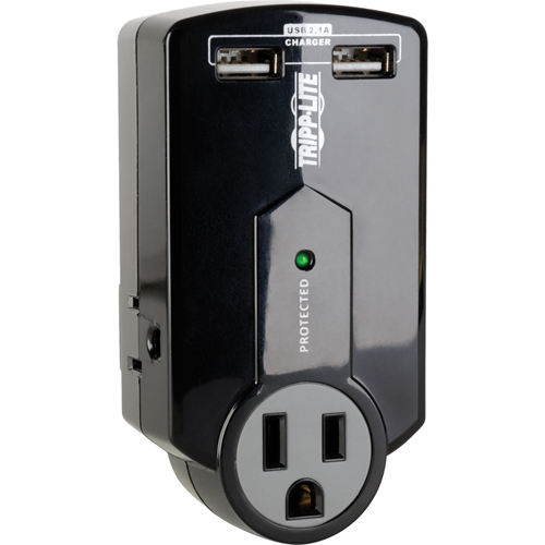 Tripp Lite Travel Surge 3 Outlet USB Charger Tablet Smartphone Ipad Iphone