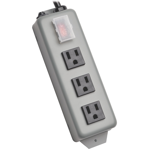 Tripp Lite Waber Industrial Power Strip Metal 5-15R 3 Outlet 5-15P 9' Cord