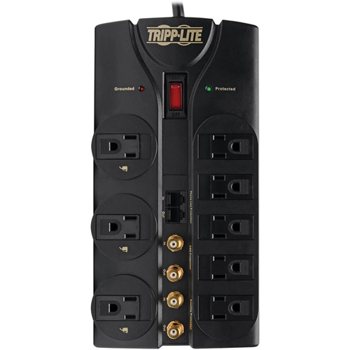 Tripp Lite Surge Protector Power Strip 120V 8 Outlet RJ11 Coax 10' Cord 3240 Joule