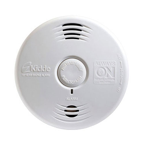 Kidde P3010B Smoke Alarm, Photoelectric Sensor, 85 dB at 10 ft. Audible Alert, Sealed Lithium Ion