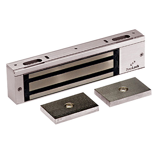 2000 Series 1200 LB Holding Force Single Electromagnetic Lock Pair Outswing, Satin Aluminum