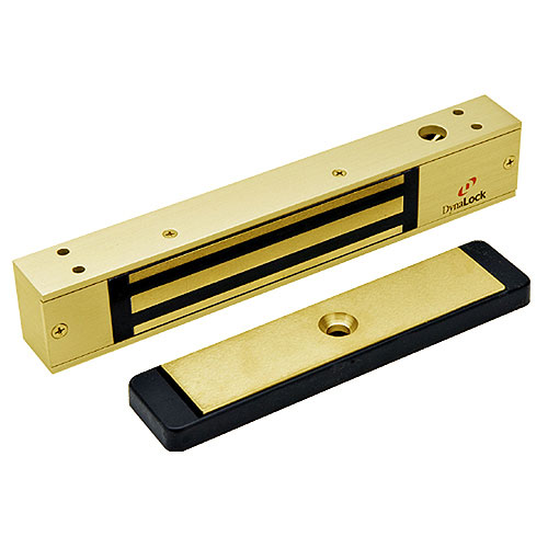 2500 Series 650 LB Mini-Mag Single Electromagnetic Lock for Outswing Door in Bright Brass