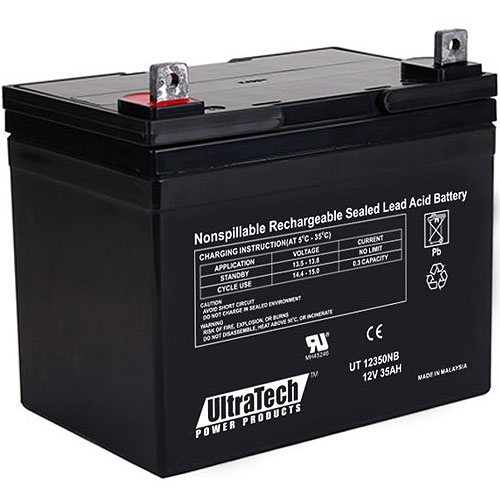 UltraTech IM-12350NB 12 Volt 5.0 Ah Sealed Lead Acid Battery - F1 Terminal