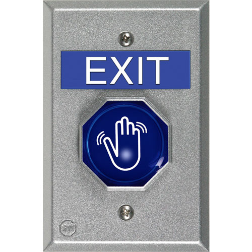 Safety Technology Touch Free Universal Button, Blue Exit