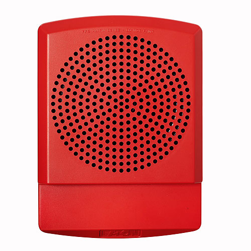 Eaton Eluxa ELSPKR High fidelity Speaker, Wall, Red, FIRE, Clear Lens, 25/70V, Indoor