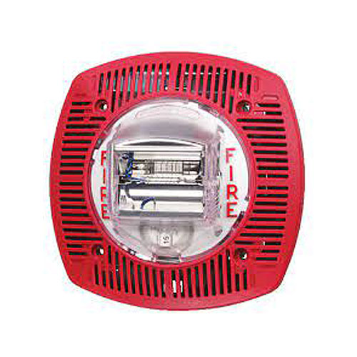 Gentex WSSPK24-15/75PWR 24VDC Outdoor Speaker/Strobe Wall-Mount, Fixed 15/75 Candela, Plain (No Lettering), Red