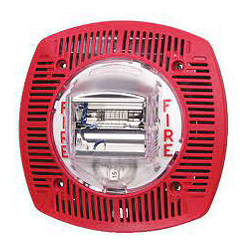 Gentex SSPK24-15/75WLPR Low Profile Wall Mount Speaker/Strobe, 24vdc Select Candella, Fire Marking, Red