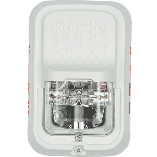 System Sensor SGWL L-Series, White, Wall-Mountable, Clear Lens, 2-Wire, Compact Footprint, Fits in a Single Gang Box, Strobe Marked 