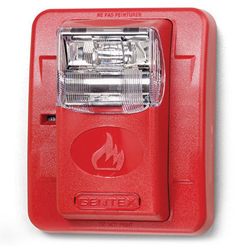 Gentex GES24-177WR GES 24 VDC Low Profile Evacuation Strobe, 24 VDC, 177 Candela, Red