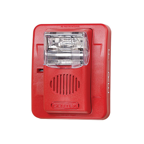 Gentex GEC24-177WR GEC 24 VDC Fixed Candela, Low Profile Evacuation Horn/Strobe, 177 cd, Wall Mount, Red