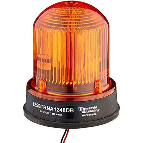 Edwards Signaling 125 Class Strobe, 175,000 peak candlepower, Black Base Amber 12-48V DC, 0.350A