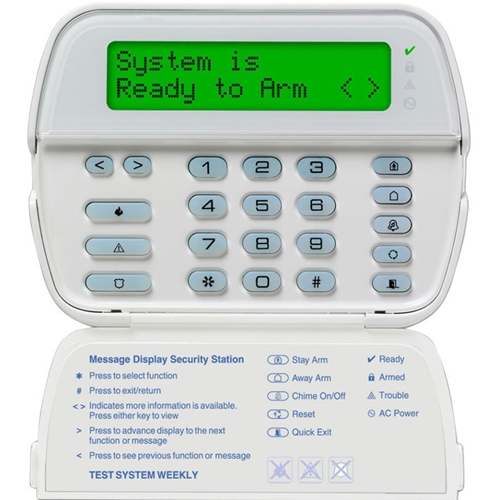 DSC PowerSeries 64-Zone LCD Full-Message Keypad with Built-In Wireless Receiver