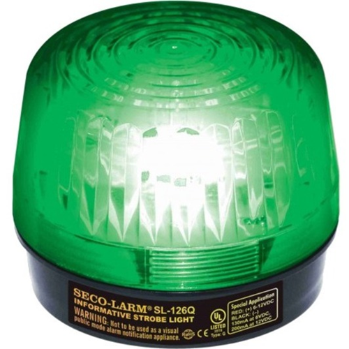 Seco-Larm Strobe Light, 6~12VDC, Green, UL