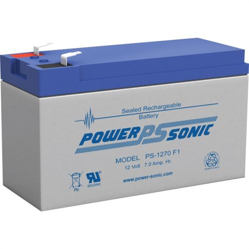 Power Sonic PS-1270F1 12V 7Ah Rechargeable Sealed Lead Acid Battery with F1 Terminal