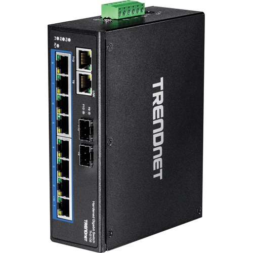 TRENDnet 10-Port Hardened Industrial Gigabit DIN-Rail Switch