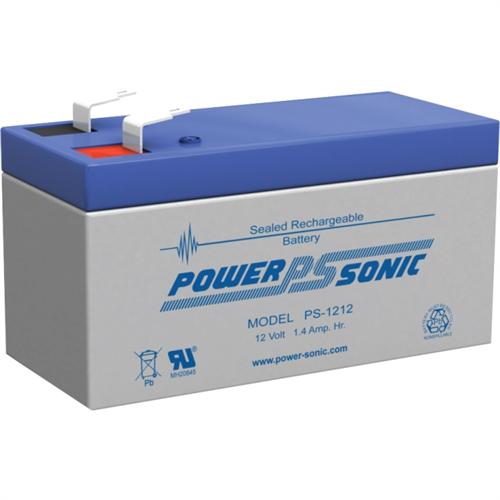 Power Sonic PS-1212F1  12V, 1.4Ah, Rechargeable Sealed Lead Acid Battery with F1 Terminal
