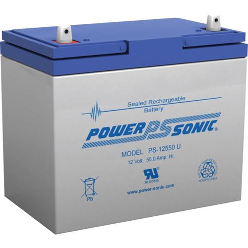 Power Sonic PS-12550U 12V 8Ah, Rechargeable Sealed Lead Acid Battery with NB Terminal