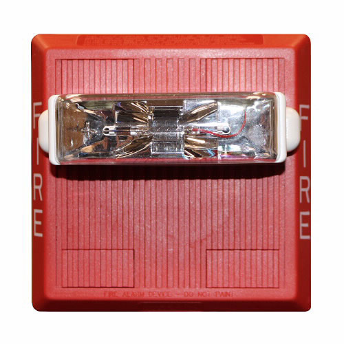 Eaton Wheelock HS4-24MCWH-FR HS4 Horn Strobe, xenon, Wall, 24VDC, clear lens, 135/185CD, FIRE, Red