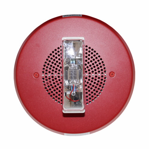 Eaton Wheelock E90-24MCC-ALR E90 Speaker Strobe, Round, Ceiling, 24VDC, 15/30/75/95CD, ALERT, Red