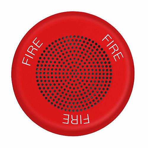 Eaton ELSPKRC Eluxa LED High Fidelity Speaker, Red, Ceiling, 24VDC, FIRE