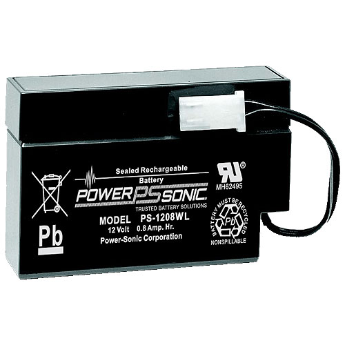 Power Sonic PS-1208WL 12V .8Ah Rechargeable Sealed Lead Acid Battery