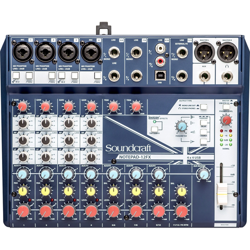 Soundcraft Notepad-12FX Small-Format Analog Mixing Console with USB I/O and Lexicon Effects