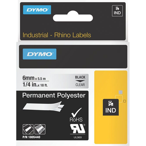 Dymo Black on Clear ID Label