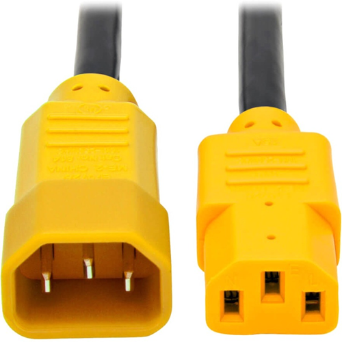 Tripp Lite 6ft Power Cord Extension Cable C14 to C13 Heavy Duty Yellow 15A 14AWG 6'