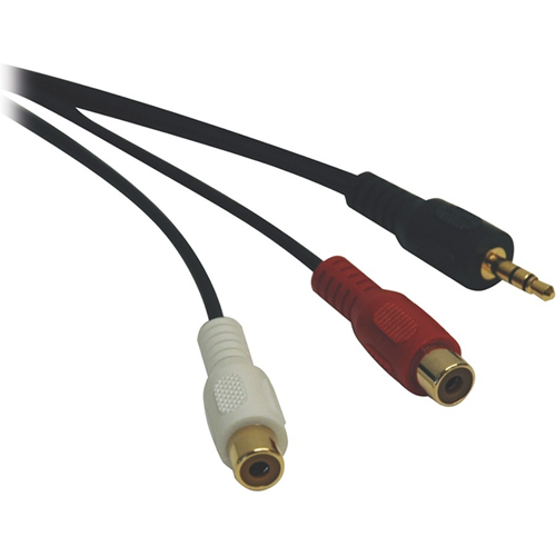 Tripp Lite 6in Mini Stereo to 2RCA Audio Y Splitter Adapter Cable 3.5mm 2xF/M 6