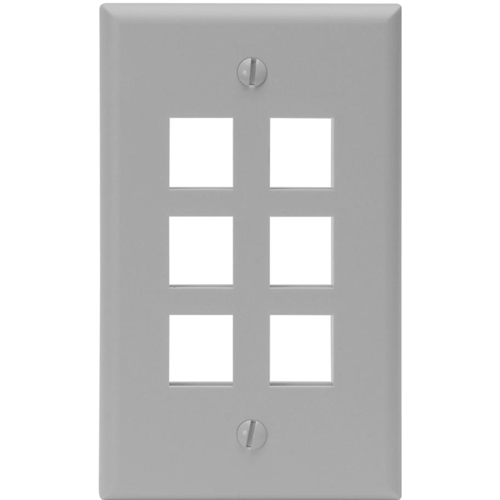 Leviton QuickPort 41080-6GP 6 Socket Faceplate