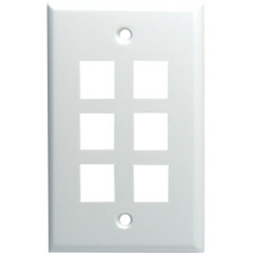 DataComm Keystone Plate 6 Port Ivory