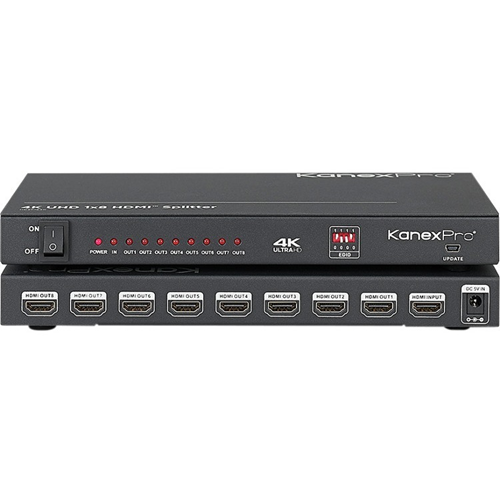 KanexPro 4K UHD 1x8 HDMI Distribution Amplifier w/ HDCP2.2