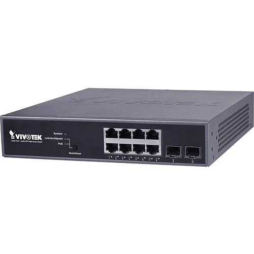 Vivotek 8xGE PoE + 2xGE SFP VivoCam Web Smart Managed Switch, PoE Power Budget 130W