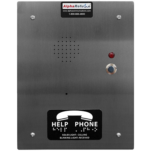 Alpha RCB210SFD Stainless Steel Refuge Call Box for AlphaRefuge 2100 Series, Direct Power