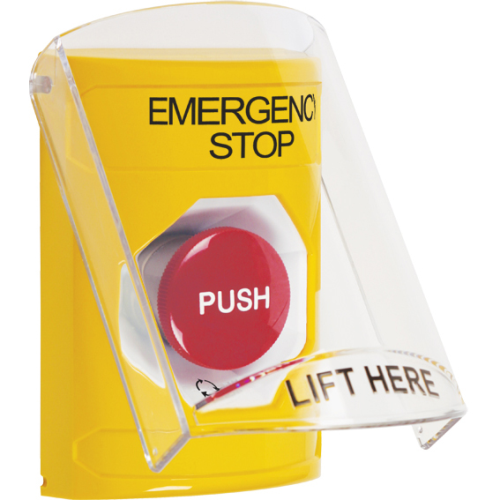 Safety Technology Yllw Stppr Sta, Sti-6517 Shield, Ttr, Emergency Stop