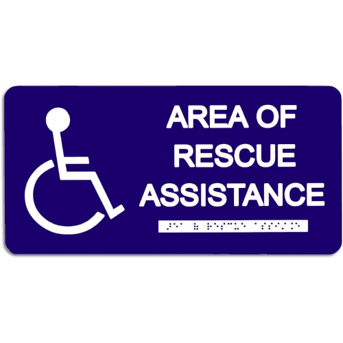 Area Of Rescue Assistance Sign, 6? 12?