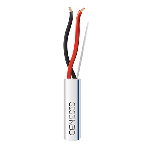 Genesis 3114111B  18 AWG 2C Str Plenum, White w Blue Stripe, 1000 ft. Pull Box