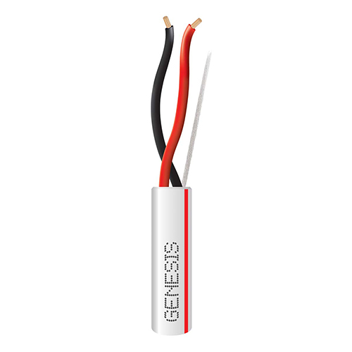 Genesis 3114551R  18 AWG 2C Str Plenum, White w Red Stripe, 500 ft. Pull Box