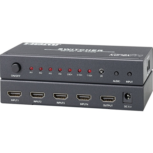 KanexPro 4x1 HDMI Switcher with Digital Audio & 4K